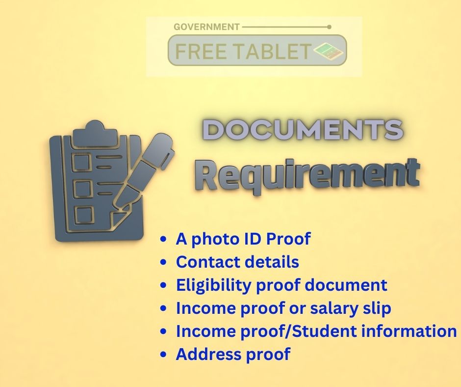 Required Documents for StandUp Wireless Free Tablet