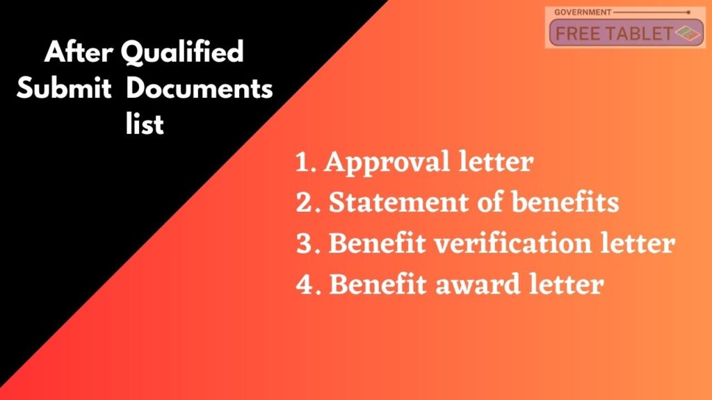 After Qualified Submit Documents list For Maxsip Tablet