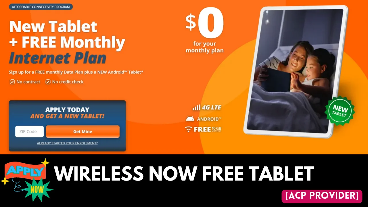 Get Wireless Now Free Tablet