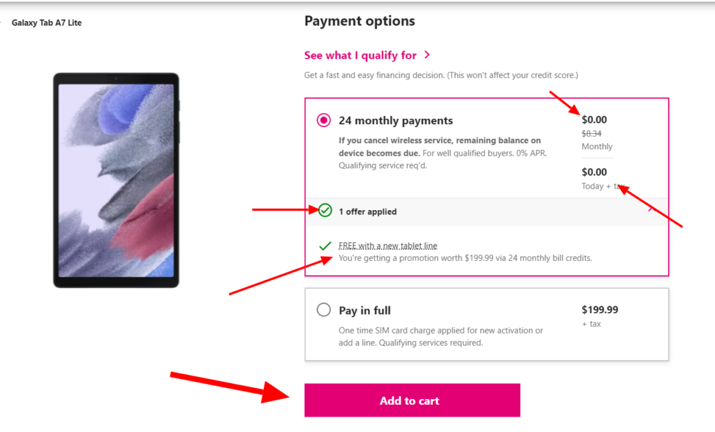T-mobile Free Samsung Tablet