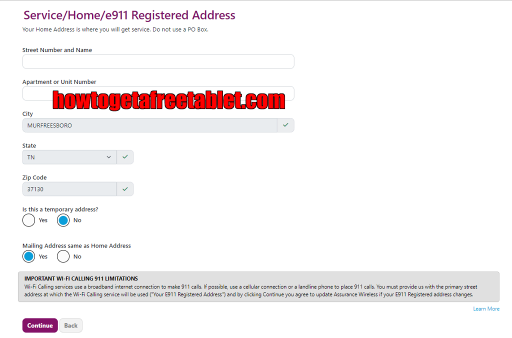 Assurance Wireless Application form