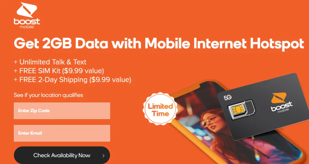 Boost Mobile free hotspot